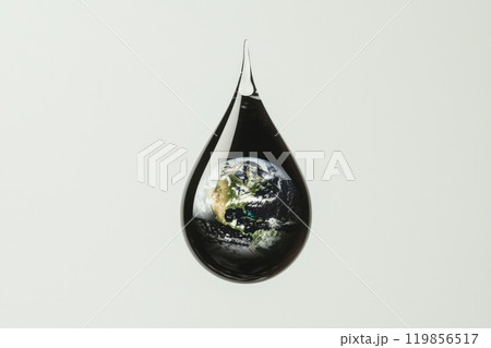 Single Large Water Droplet in Center of Image Single Large Water Droplet in Center of Image 119856517