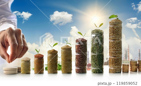 Growing investments in sustainable agriculture through innovative practices in a bustling urban landscape during daylight. Generative AI Growing investments in sustainable agriculture through innovative practices in a bustling urban landscape during daylight. Generative AI 119859052