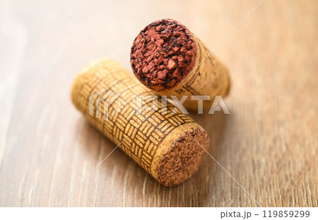 Close-up of two used wine corks Close-up of two used wine corks 119859299