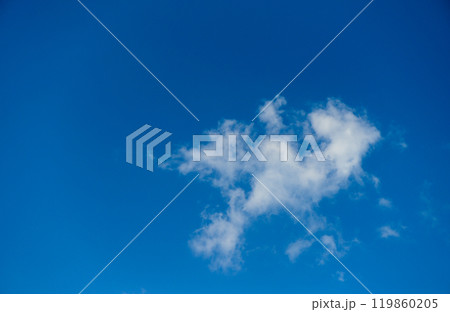 Fluffy white clouds dancing across a bright blue sky on a serene afternoon, inviting daydreams beneath their gentle shadows 119860205