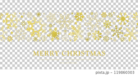 雪の結晶 クリスマス 背景イラスト ( ベクター ゴージャス ゴールド バナー 1:2 ) 119860303