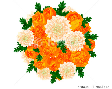 オレンジバラブーケ 119861452