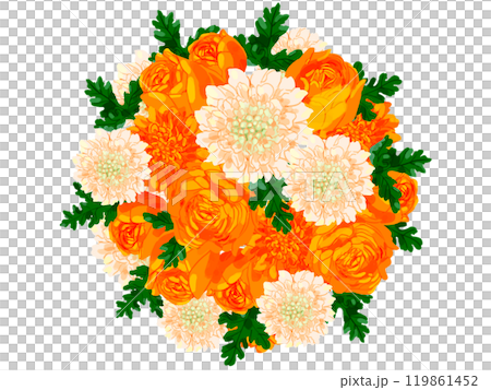 オレンジバラブーケ 119861452