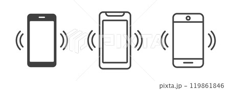 アイコン セット 電話 スマートフォン 連絡 白 背景 119861846