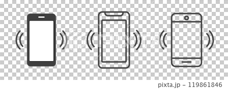 アイコン セット 電話 スマートフォン 連絡 白 背景 119861846