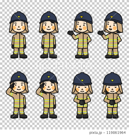 firefighter with turnout gear character illustration firefighter with turnout gear character illustration 119861964