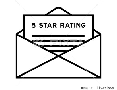 Envelope and letter sign with word 5 star rating as the headline Envelope and letter sign with word 5 star rating as the headline 119861996