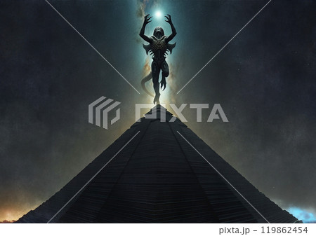ピラミッドとエイリアンイメージ 119862454
