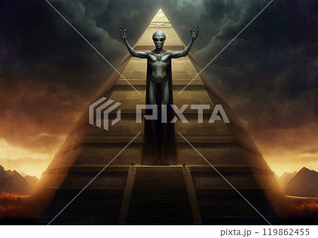 ピラミッドとエイリアンイメージ 119862455