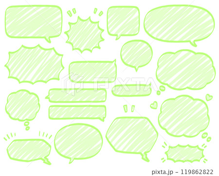 シンプルな手描きフキダシマーカーセット 119862822