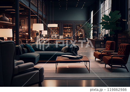 Showroom of modern furniture store 119862986