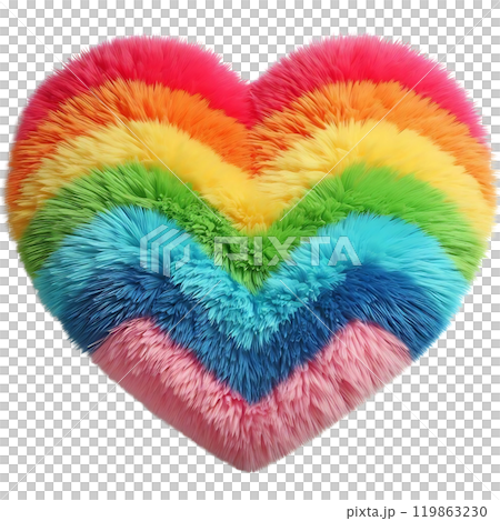 Colorful Rainbow Heart Rug with Soft Fur Texture-插圖素材 [119863230] - PIXTA圖庫