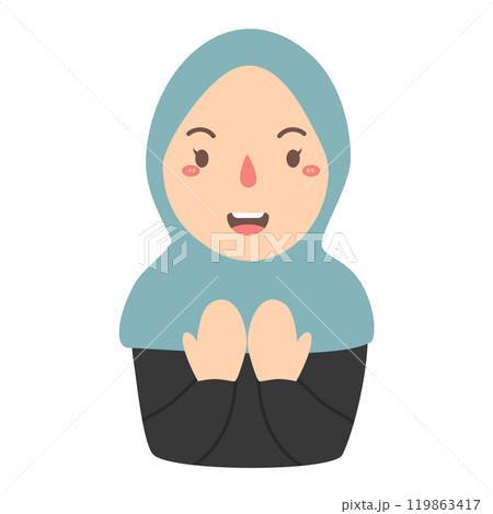 muslim girl praying 119863417