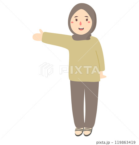 muslim woman waving her hand muslim woman waving her hand 119863419
