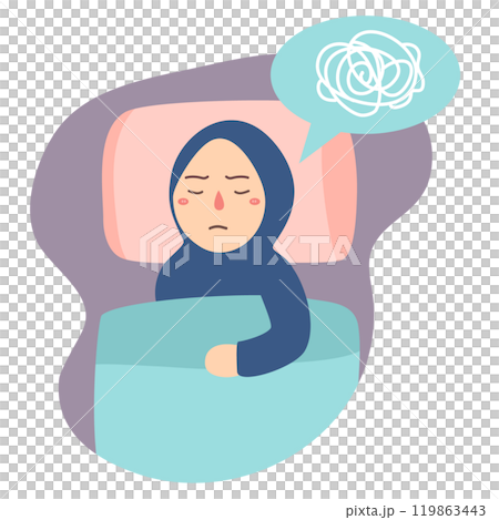 woman hijab sleeping 119863443