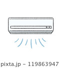 冷風が出ているエアコン　冷房 119863947
