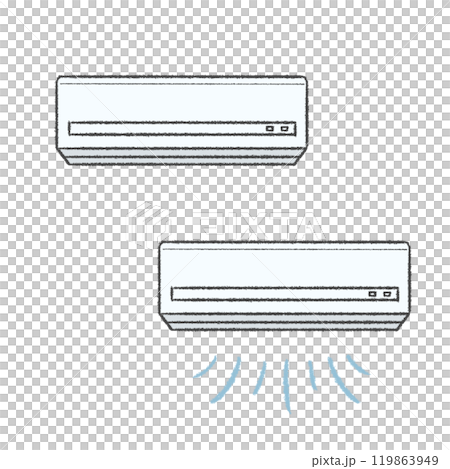 Air conditioner that is not turned on Air conditioner that is blowing cold air Air conditioner that is not turned on Air conditioner that is blowing cold air 119863949