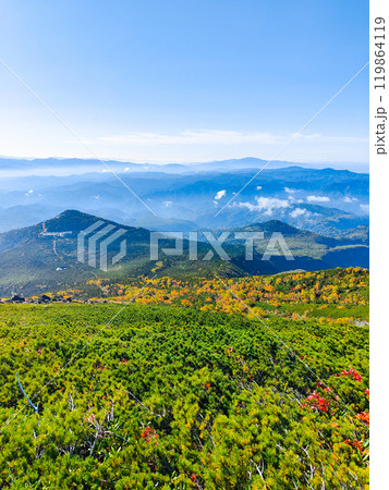 秋の御嶽山登山：登山道からの眺め（八合目石室避難小屋～王滝頂上） 119864119