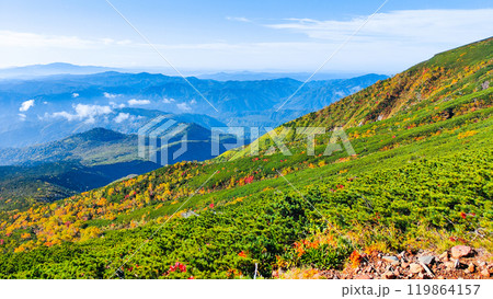秋の御嶽山登山:登山道からの眺め(八合目石室避難小屋~王滝頂上) 秋の御嶽山登山:登山道からの眺め(八合目石室避難小屋~王滝頂上) 119864157