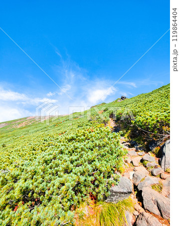 秋の御嶽山登山：八合目石室避難小屋～王滝頂上 119864404