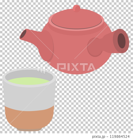 Tea and teapot illustration 119864524