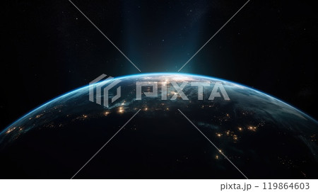 Image of earth from outer space. Generative AI 119864603