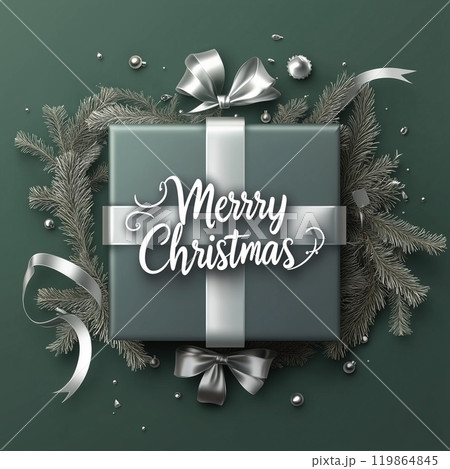 メリークリスマスと書かれたクリスマスギフト メリークリスマスと書かれたクリスマスギフト 119864845