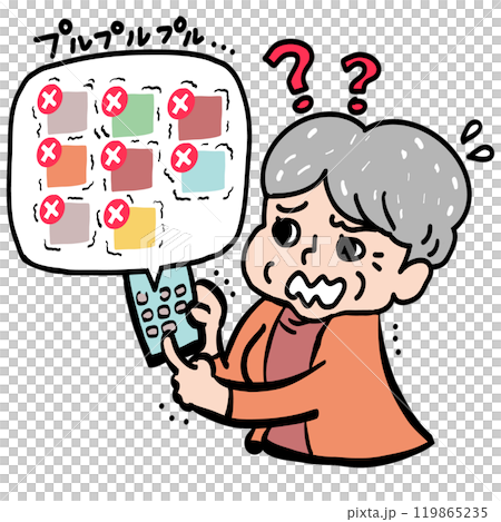 Grandma panics after pressing and holding the delete app button on her smartphone 119865235