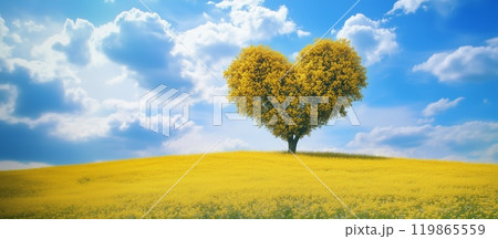 ハートの木と青空の壁紙 119865559