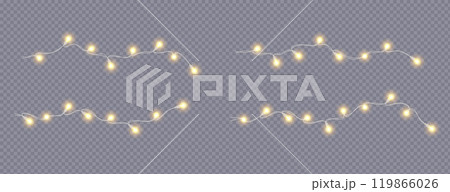 Golden fairy lights glowing realistic icons vector set 119866026