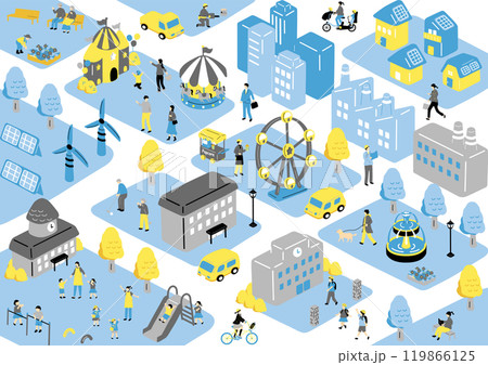 街の風景 アイソメトリック 街の風景 アイソメトリック 119866125