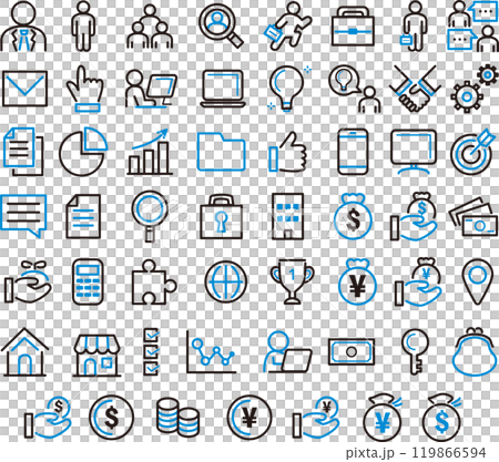 Business money icon pictogram line drawing decoration simple illustration material set Business money icon pictogram line drawing decoration simple illustration material set 119866594