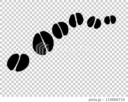 筆文字素材の手書きの墨で書いたコーヒー豆ドットのイラスト 筆文字素材の手書きの墨で書いたコーヒー豆ドットのイラスト 119866718