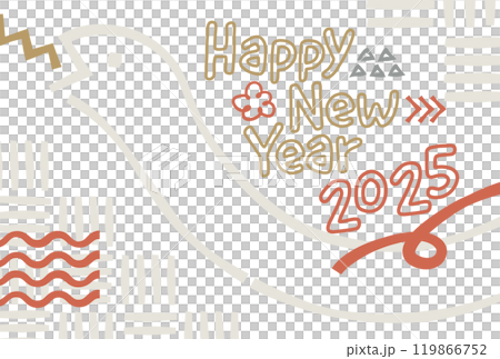 2025蛇年簡單手繪/手寫新年卡片 119866752