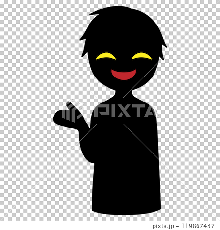 黑色剪影小人形像素材 119867437