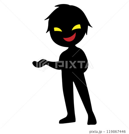 黒色のシルエットの悪人イメージの素材 119867446