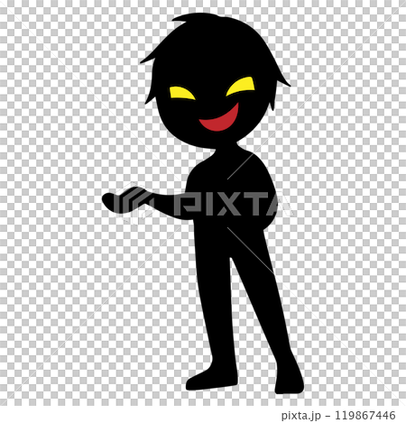 黒色のシルエットの悪人イメージの素材 119867446