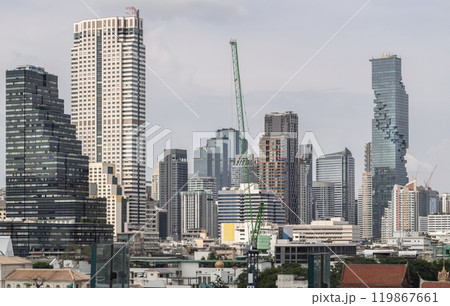 Beautiful view of Skyscrapers Bangkok City at Afternoon. Beautiful view of Skyscrapers Bangkok City at Afternoon. 119867661