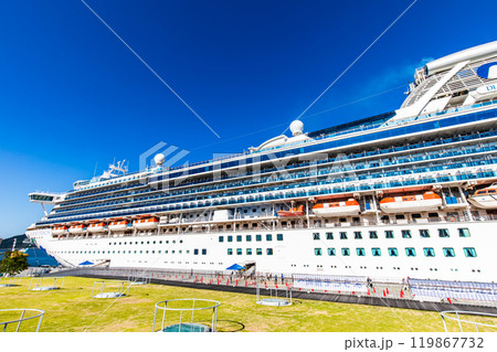 長崎港客船入港（Diamond Princess）松ヶ枝埠頭【長崎市】 119867732