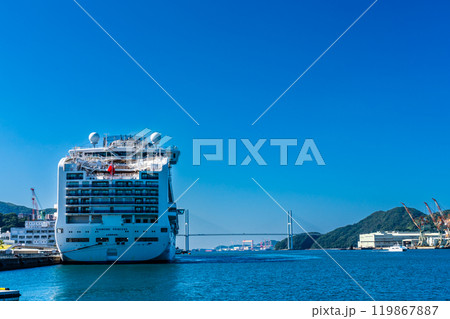 長崎港客船入港（Diamond Princess）水辺の森公園【長崎市】 119867887