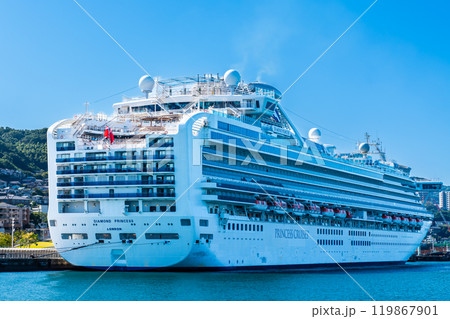 長崎港客船入港(Diamond Princess)水辺の森公園【長崎市】 長崎港客船入港(Diamond Princess)水辺の森公園【長崎市】 119867901