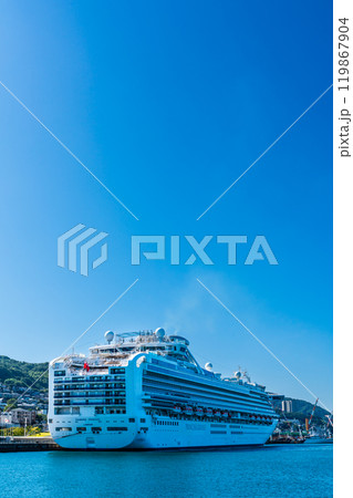 長崎港客船入港(Diamond Princess)水辺の森公園【長崎市】 長崎港客船入港(Diamond Princess)水辺の森公園【長崎市】 119867904