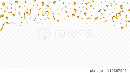 ゴージャスなゴールド紙吹雪・キャンペーン素材 119867945