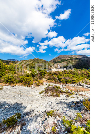 雲仙地獄　旧八万地獄（月面地獄）　【長崎県雲仙市】 119868630