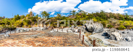 雲仙地獄　旧八万地獄（月面地獄）　パノラマ　【長崎県雲仙市】 119868641