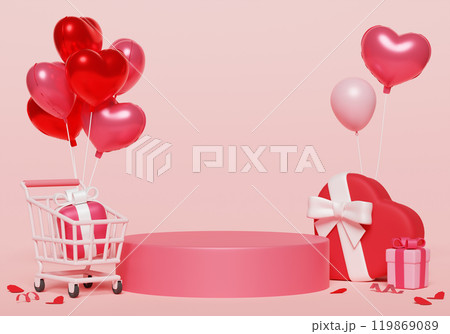 saint valentines day podium 3D graphic saint valentines day podium 3D graphic 119869089