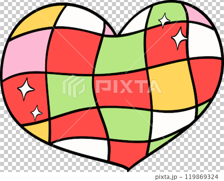 Christmas Disco ball heart hand drawn doodle 119869324