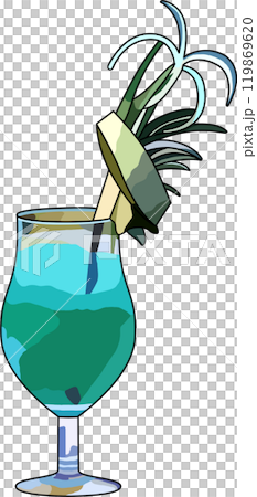 飲物、カクテル002、アニメ風のイラスト、背景透明 飲物、カクテル002、アニメ風のイラスト、背景透明 119869620