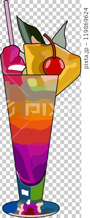 飲物、カクテル006、アニメ風のイラスト、背景透明 飲物、カクテル006、アニメ風のイラスト、背景透明 119869624