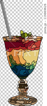 飲物、カクテル008、アニメ風のイラスト、背景透明 飲物、カクテル008、アニメ風のイラスト、背景透明 119869626